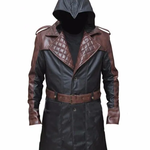 RW Authentic Sheepskin Jacob Frye's Brown Trench Leather Coat from Assassins Creed Syndicate