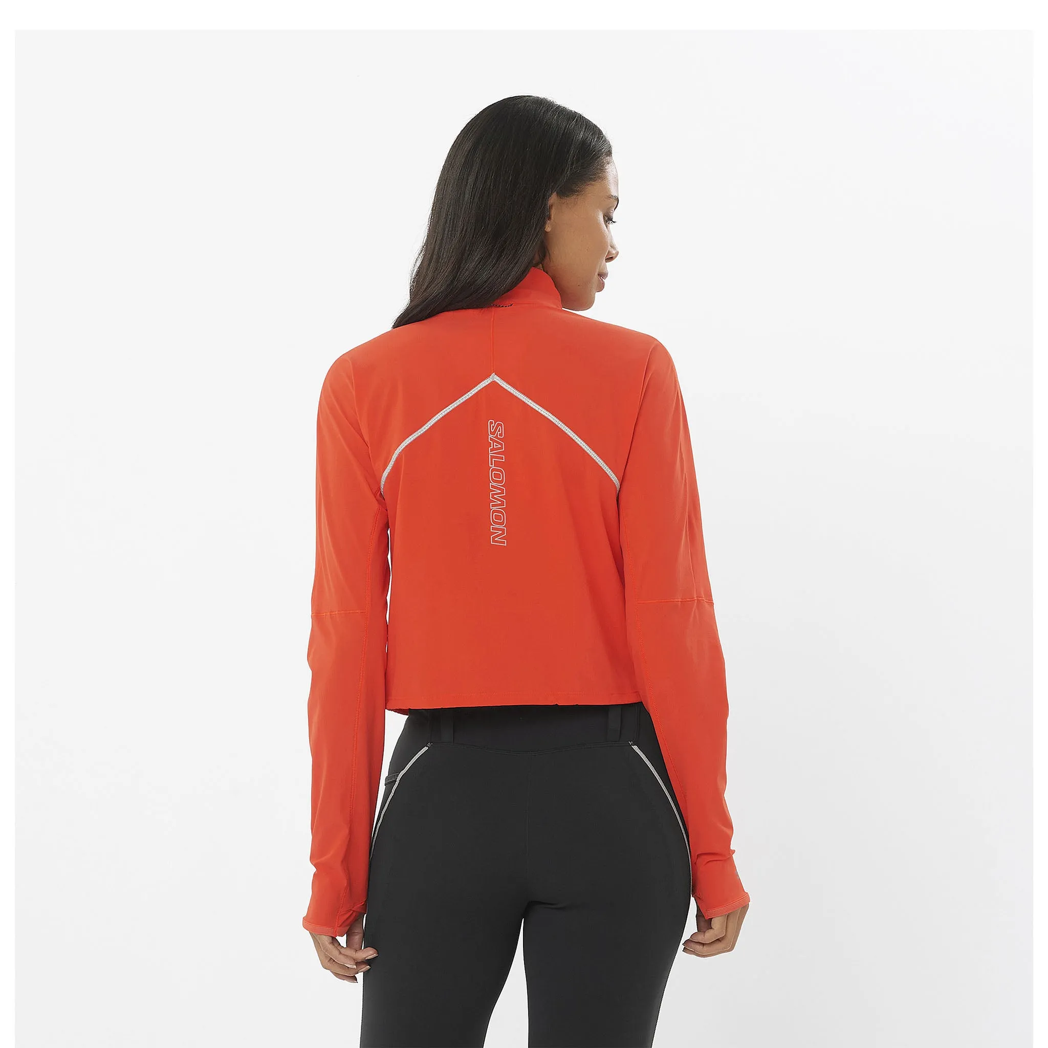 Salomon | Women's Sense Aero Hybrid Cropped Half Zip Midlayer