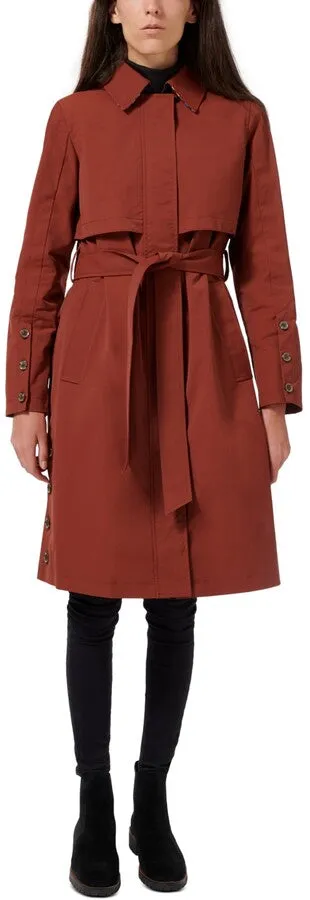 Sam Edelman Hooded Belted Water-Resistant Trench Coat