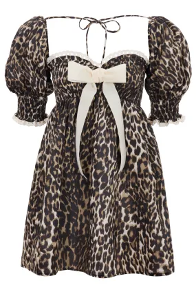 SAMPLE SALE Kiki Leopard and Eyelet Babydoll Dress