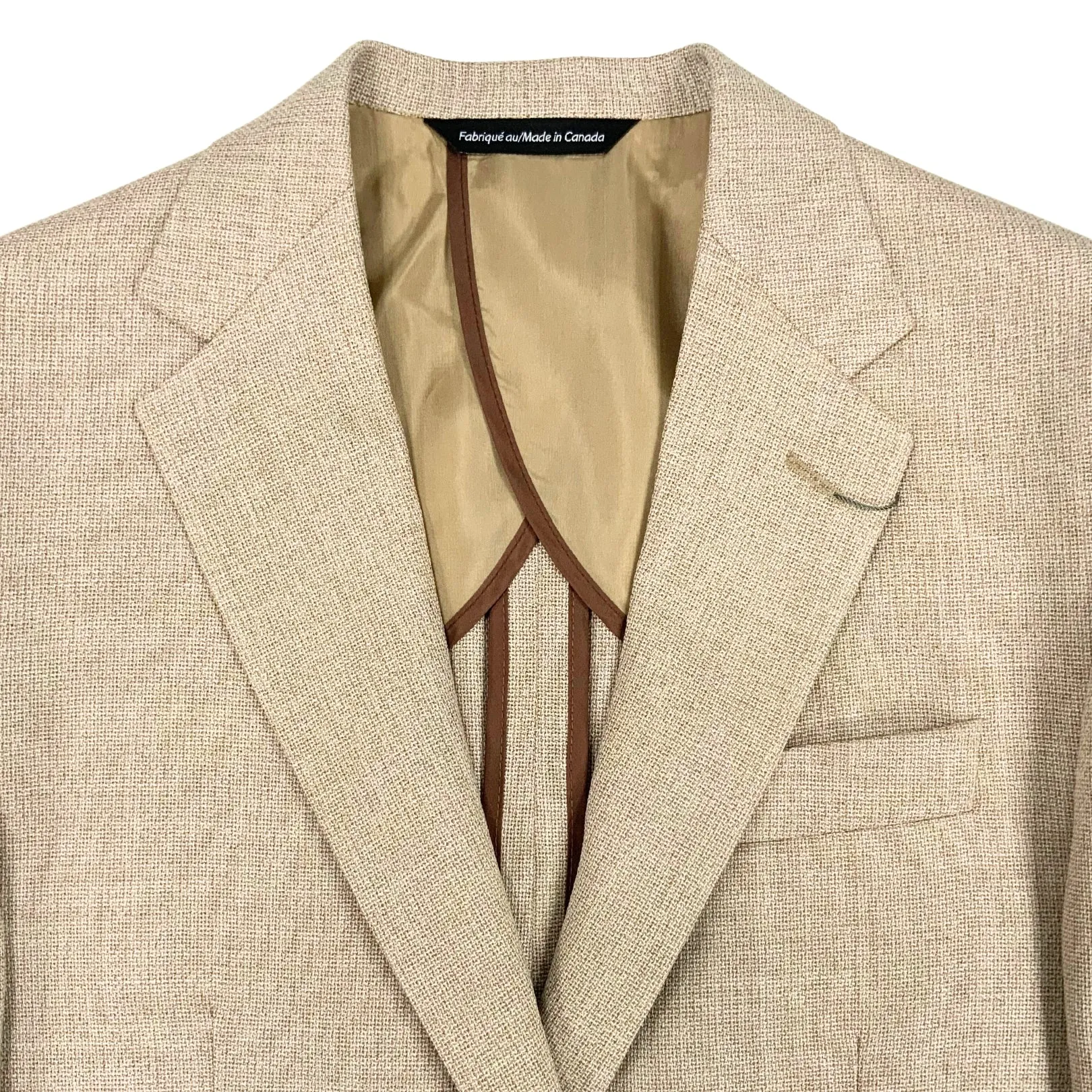 Sand Two Button Wool Canvas Sport Jacket