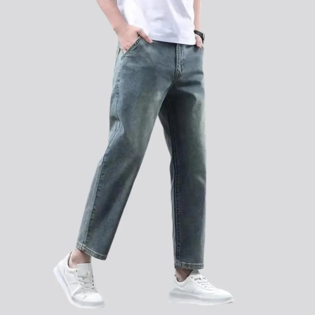 Sanded straight jeans
 for men