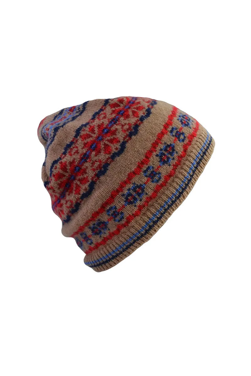 Scalloway Fair isle ski hat - Camel