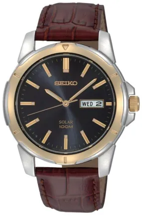 Seiko Mens Solar Blue Dial Dress Watch