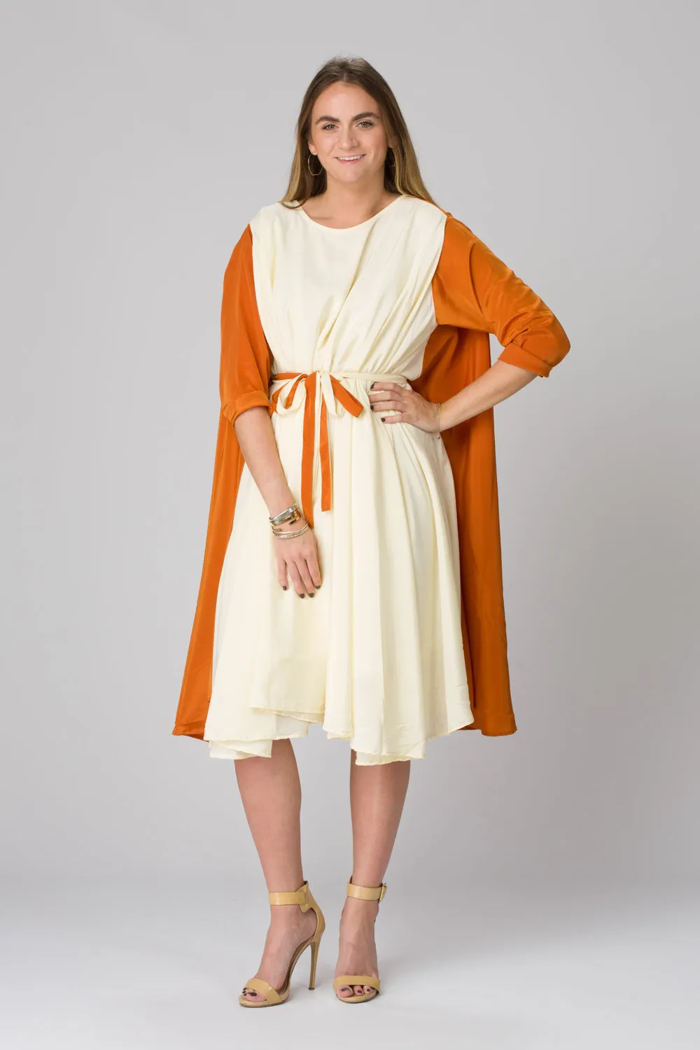 Shunka - Rust/Ivory Crepe