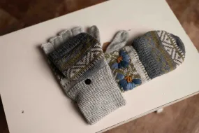 Silver Ridge Alpaca Glittens (Fingerless gloves with flap)