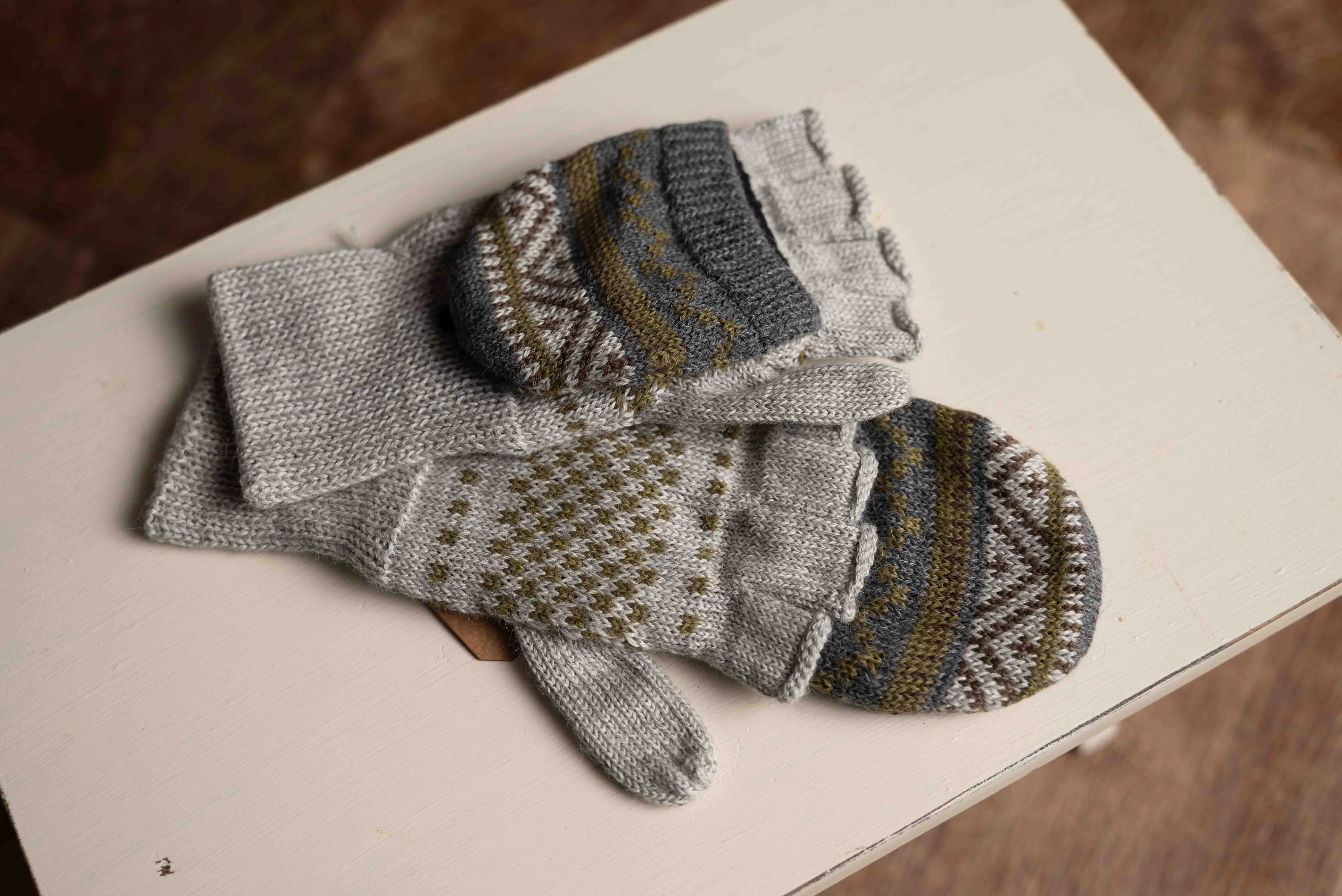 Silver Ridge Alpaca Glittens (Fingerless gloves with flap)