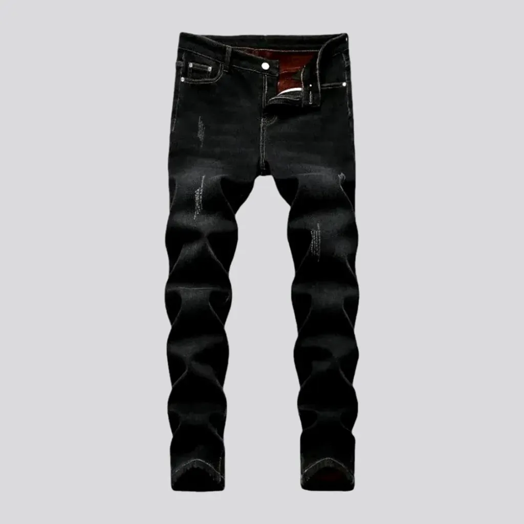 Skinny fit grinded men's jeans