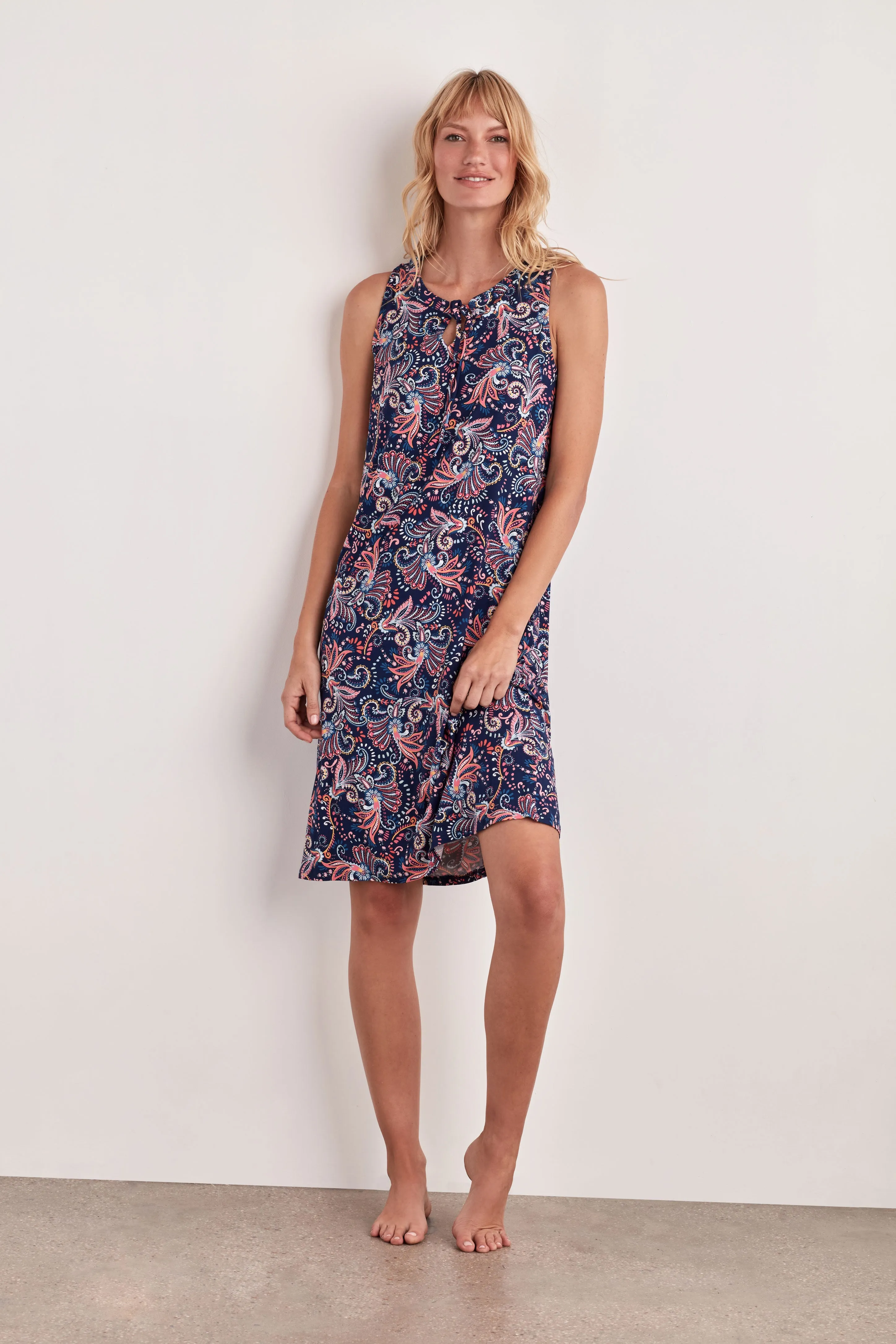 SLEEVELESS MIDI SLEEP DRESS