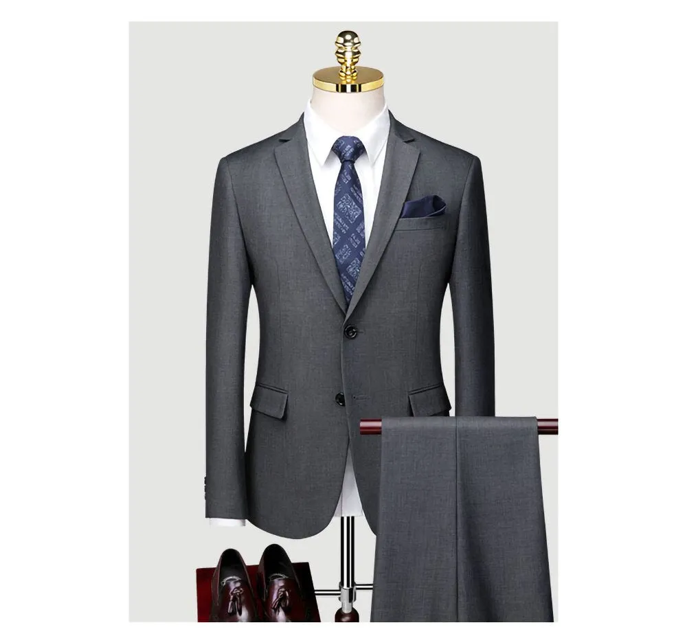 Slim Business Black Suit Men's Wedding Suit