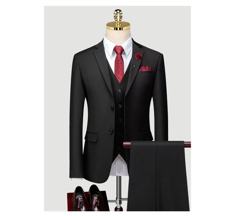 Slim Business Black Suit Men's Wedding Suit