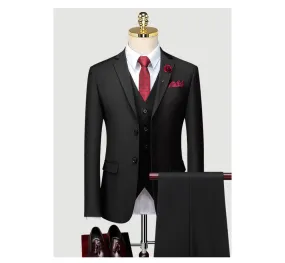 Slim Business Black Suit Men's Wedding Suit