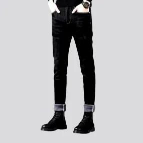 Slim fit elastic sanded men's jeans