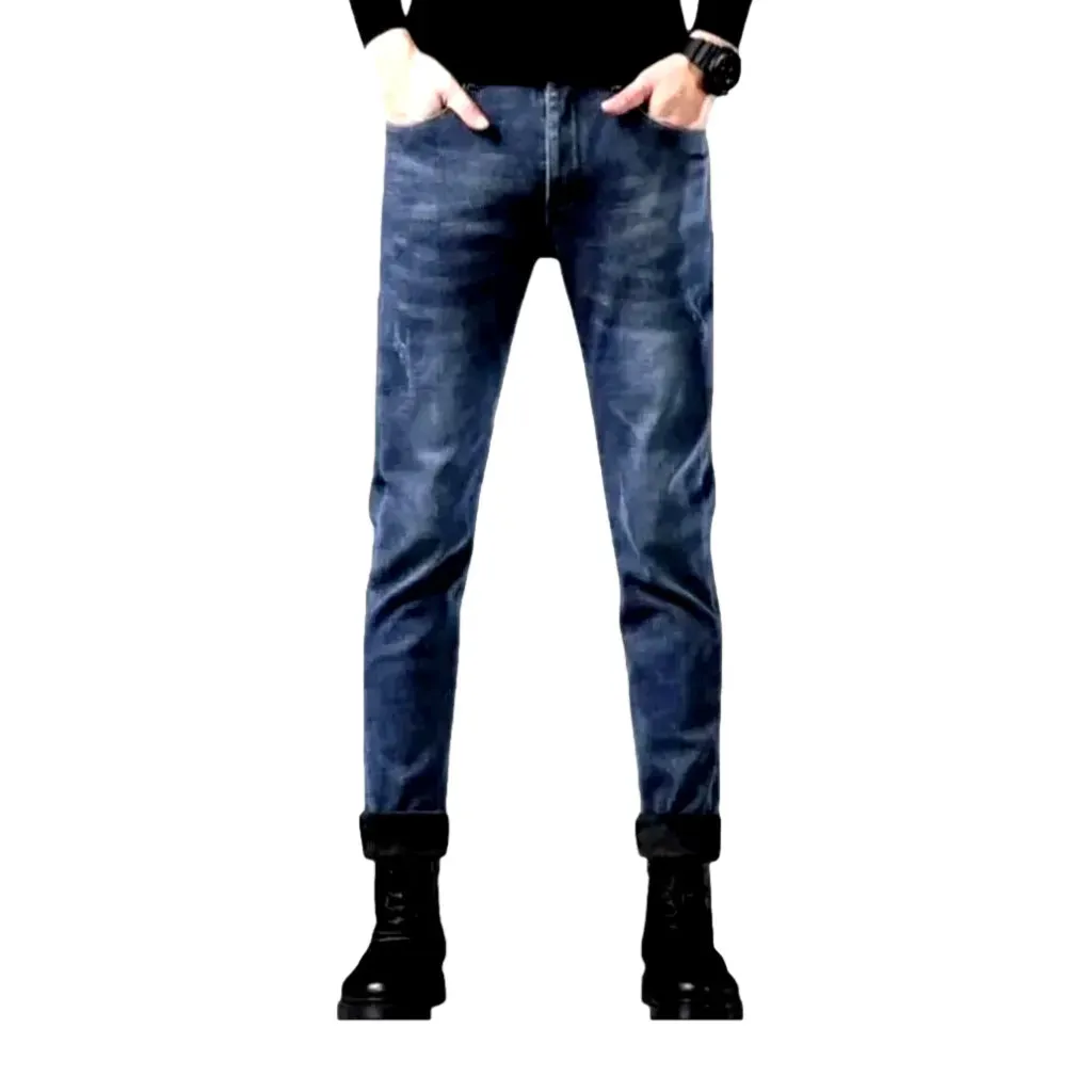 Slim fit lined casual men's jeans