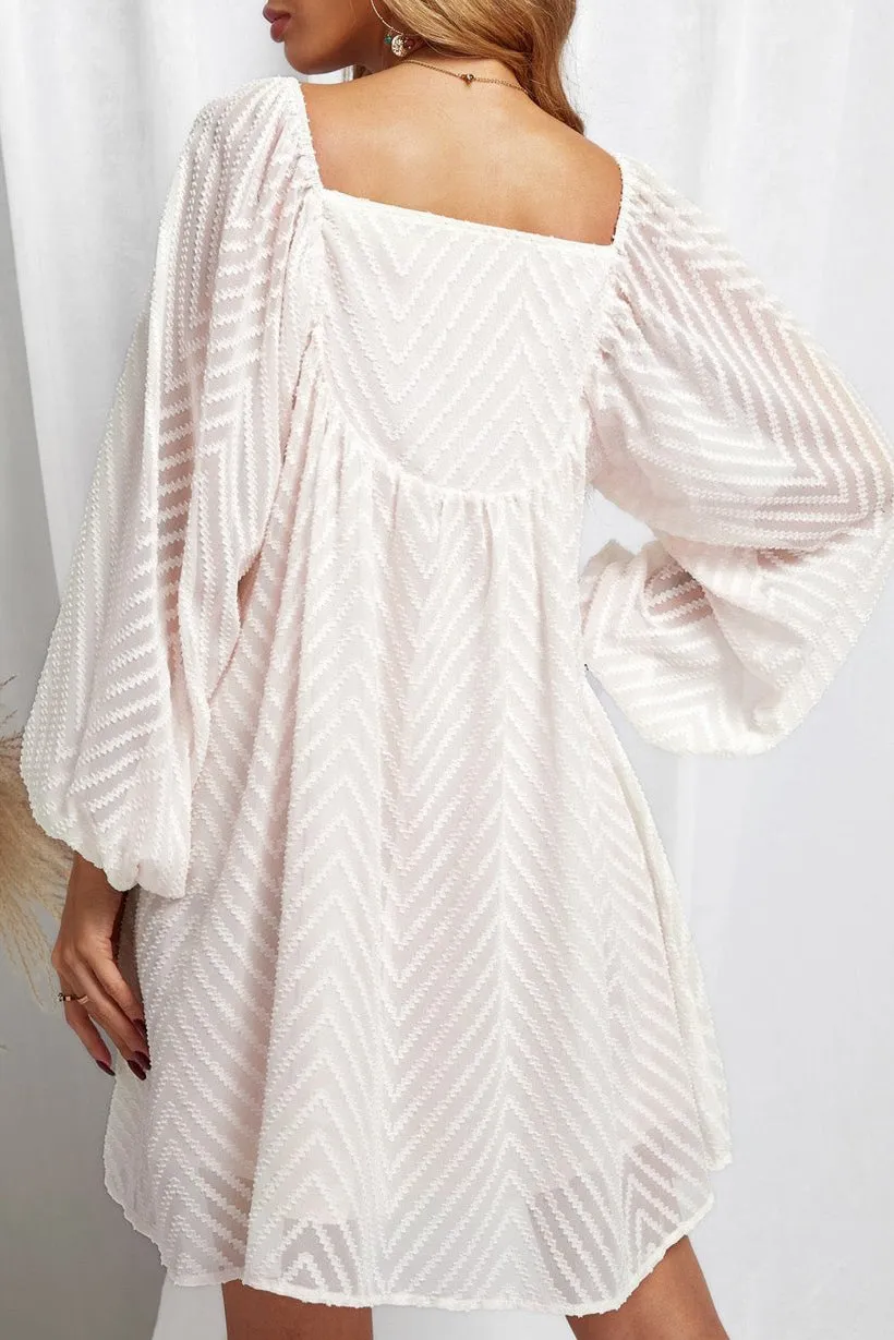 Square Neck Puff Sleeve Dress