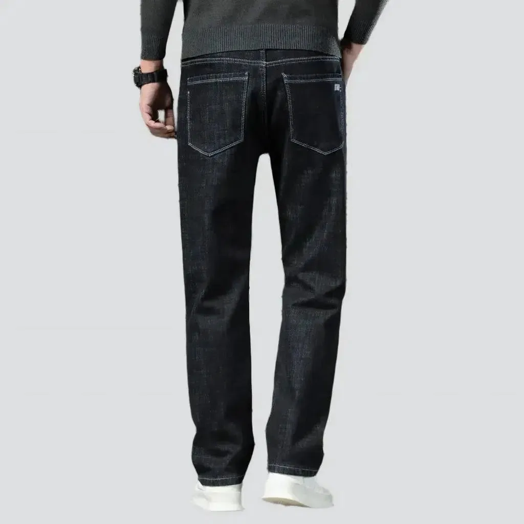 Stonewashed men's straight jeans