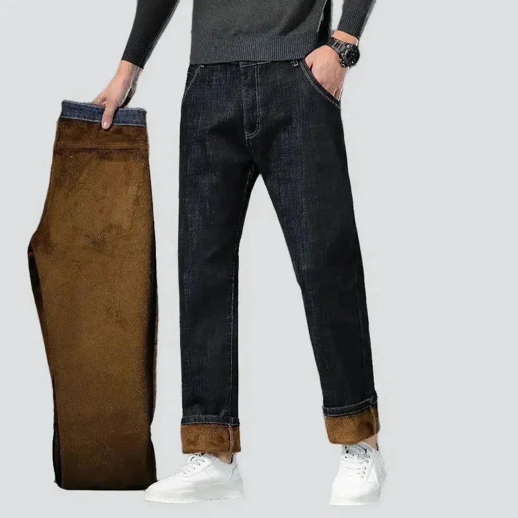 Stonewashed men's straight jeans