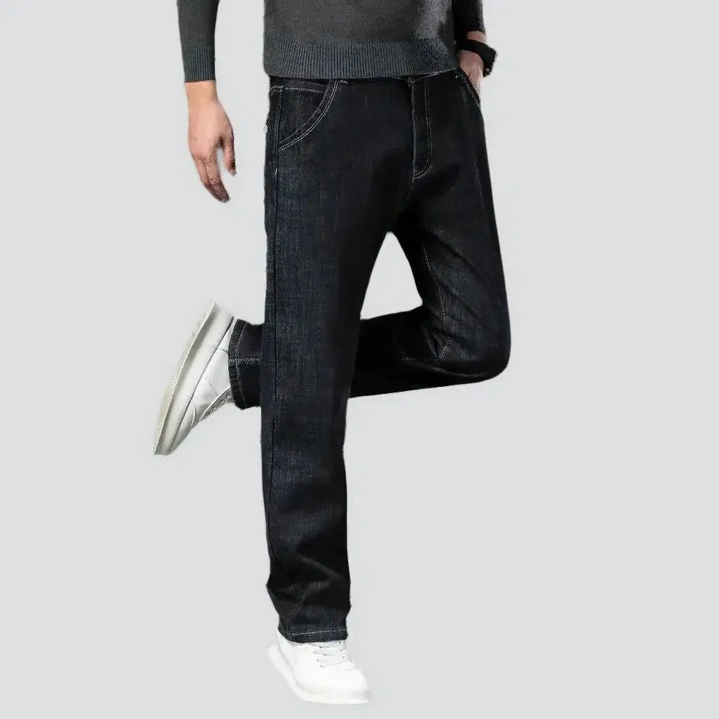 Stonewashed men's straight jeans