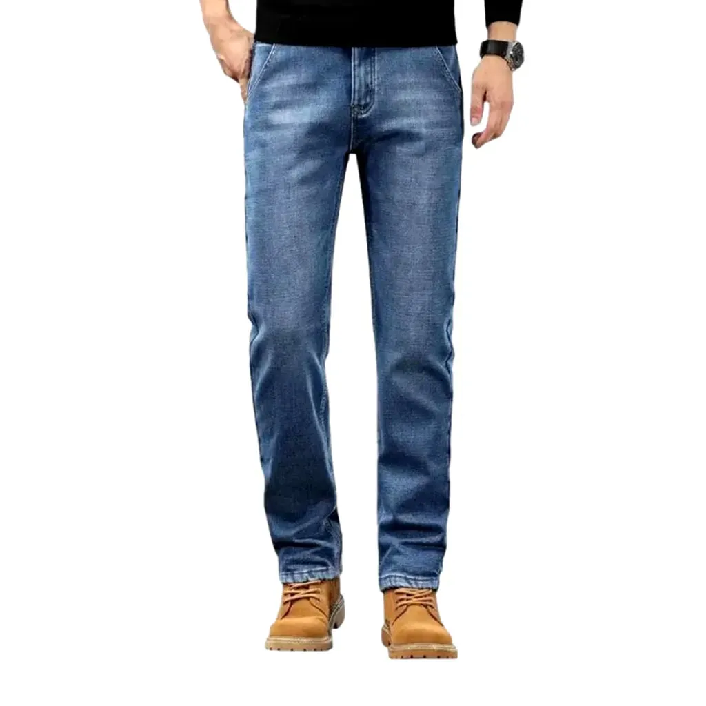 Stretchable abraded retro men's jeans