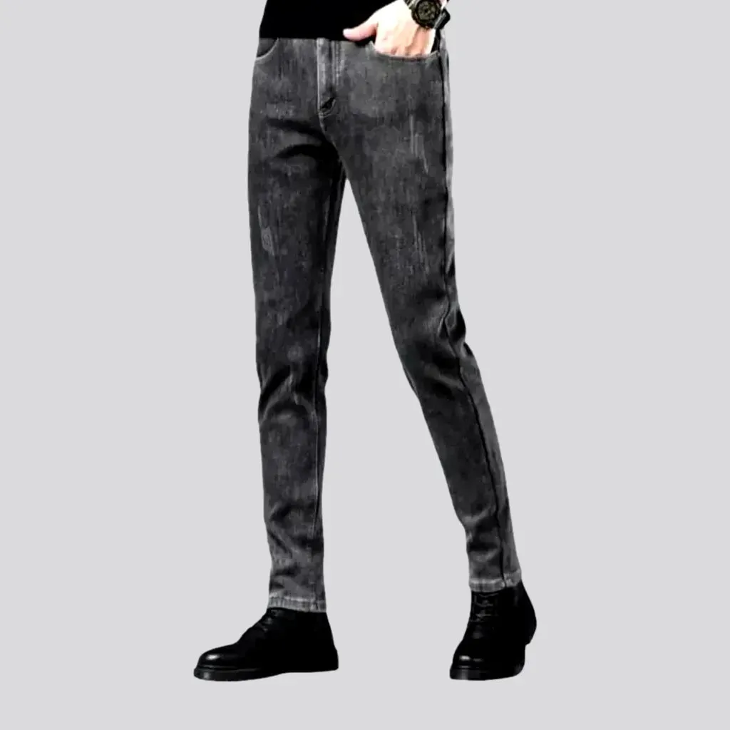 Stretchable warm men's jeans