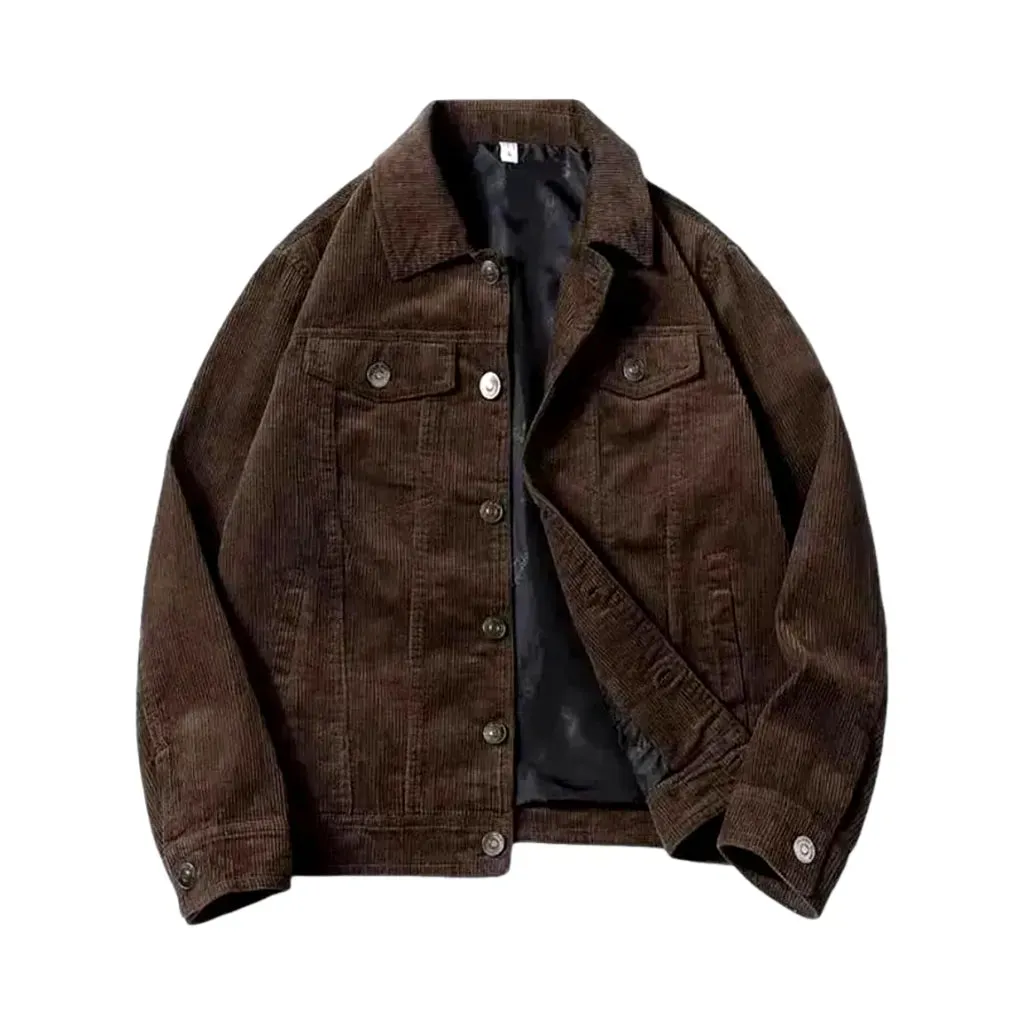 Stylish street design corduroy jacket for men