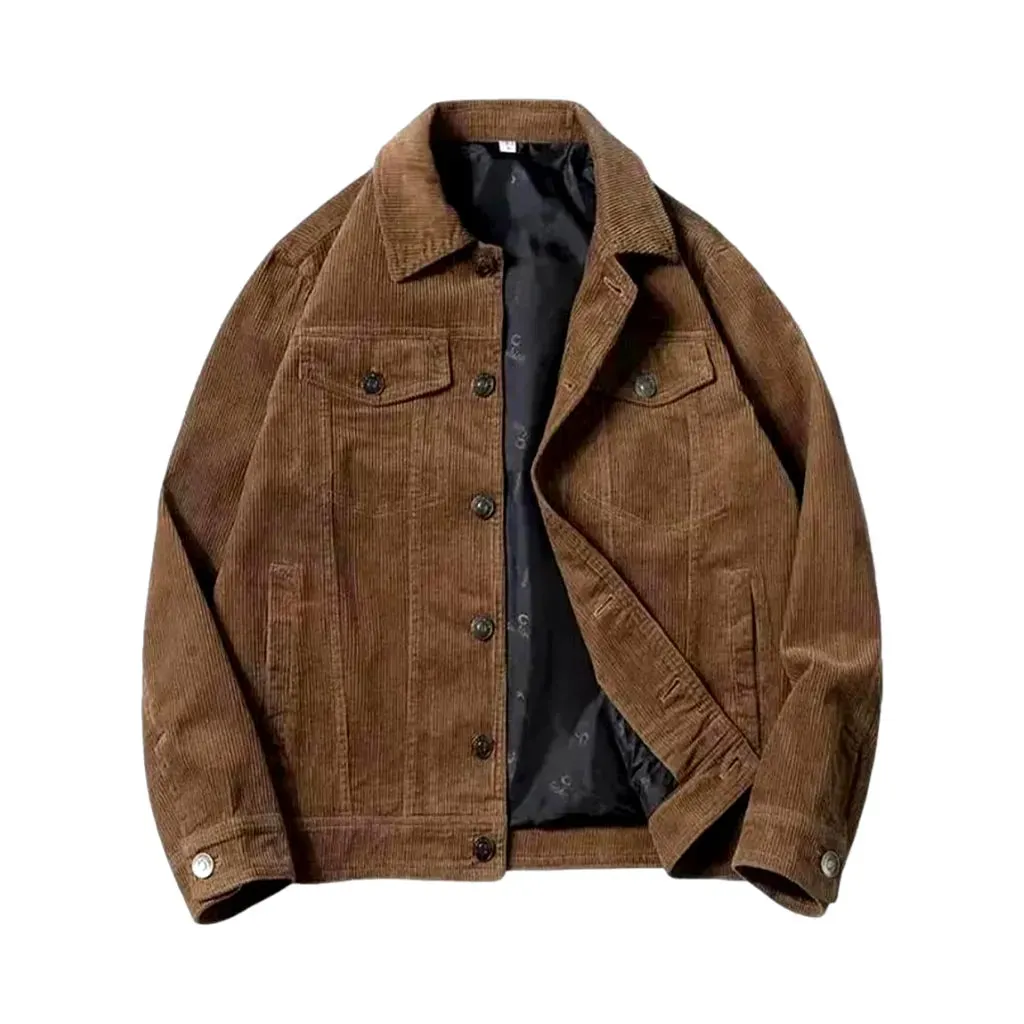 Stylish street design corduroy jacket for men