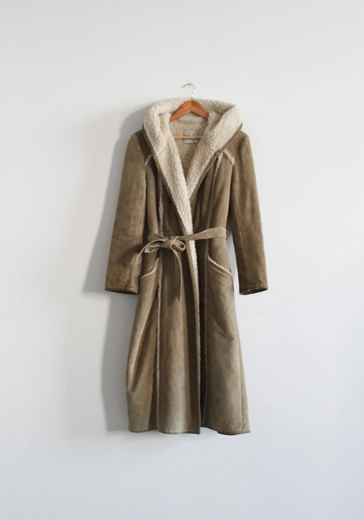 suede wrap trench