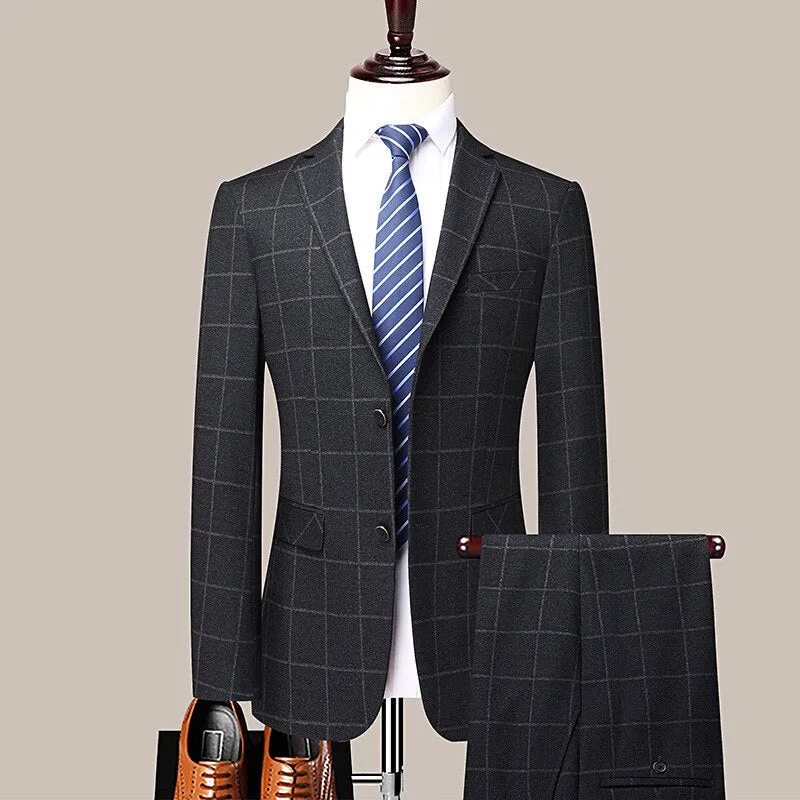 Suit Business Men's Korean Slim Formal Dress Professional Wedding Men's Dress Set