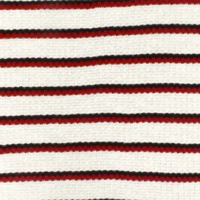 Super White-Blue-Red Stripe Stretch Thermal Knit Fabric