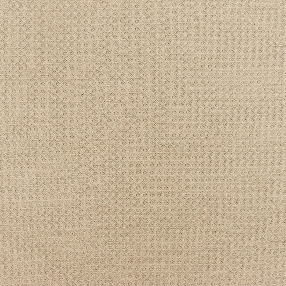 Tan Beige Solid Stretch Thermal Knit Fabric