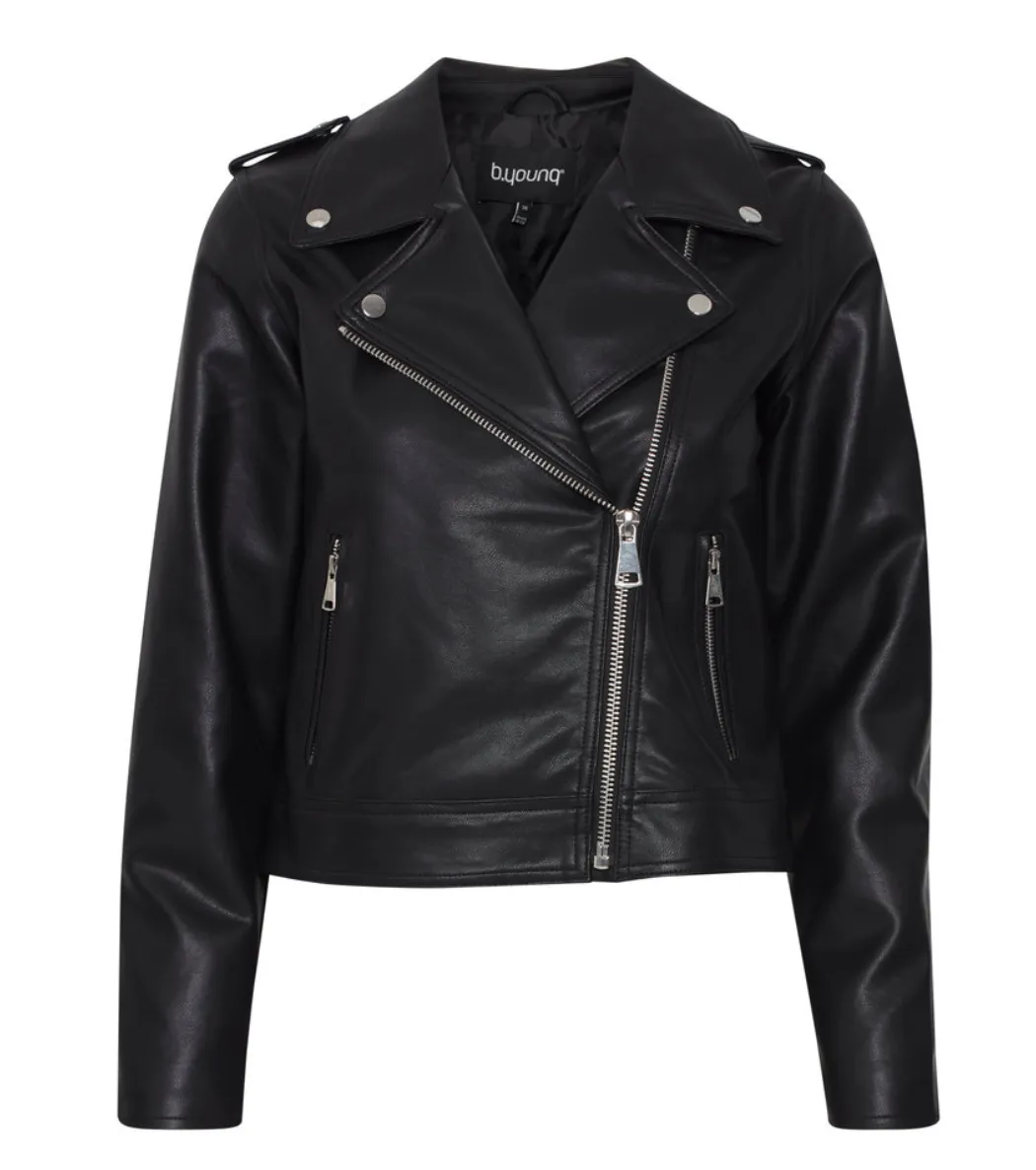 The Acomy Biker Jacket - Black - PLUS