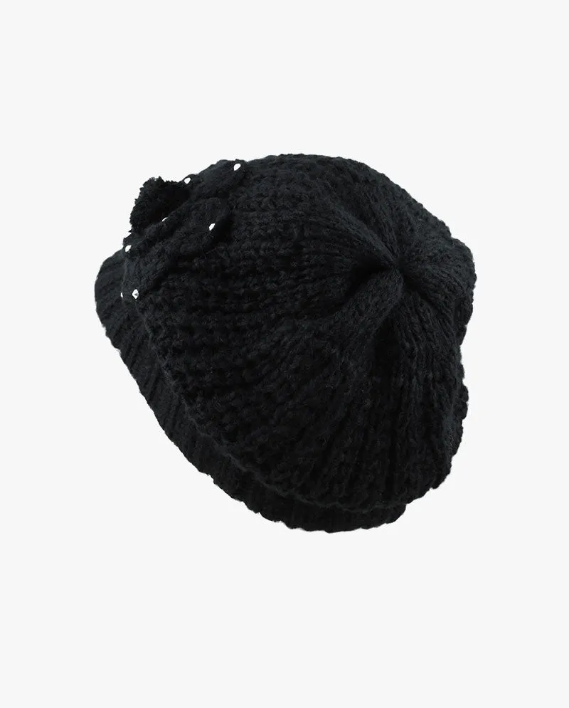 The Hat Depot - Chunky Long Knit Visor Beanie