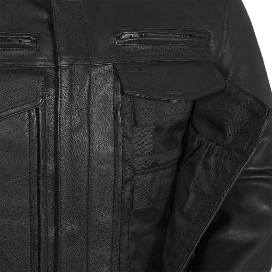 The Raider Mens Leather Motorcycle Jacket