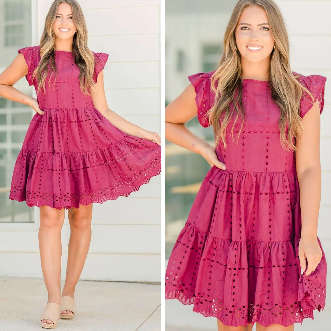 Treat You Right Wine Red Babydoll Dress