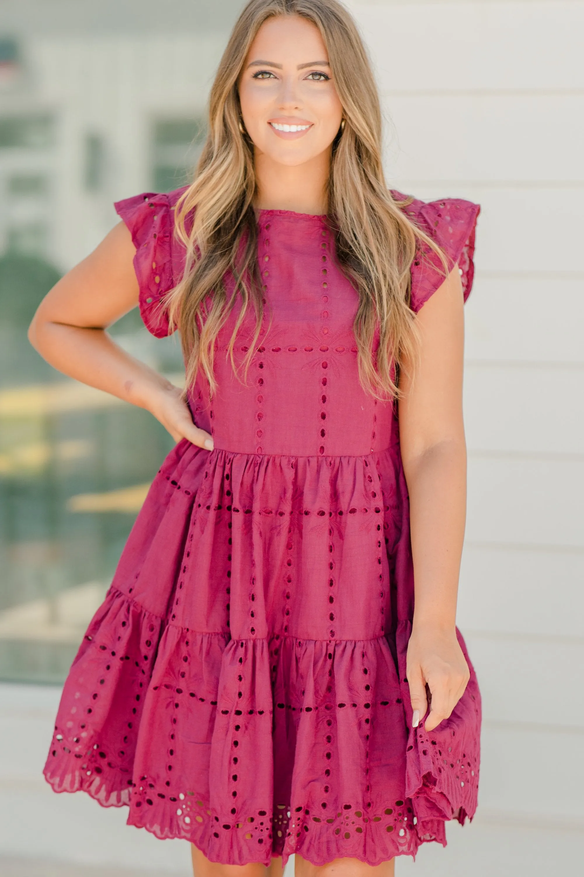 Treat You Right Wine Red Babydoll Dress