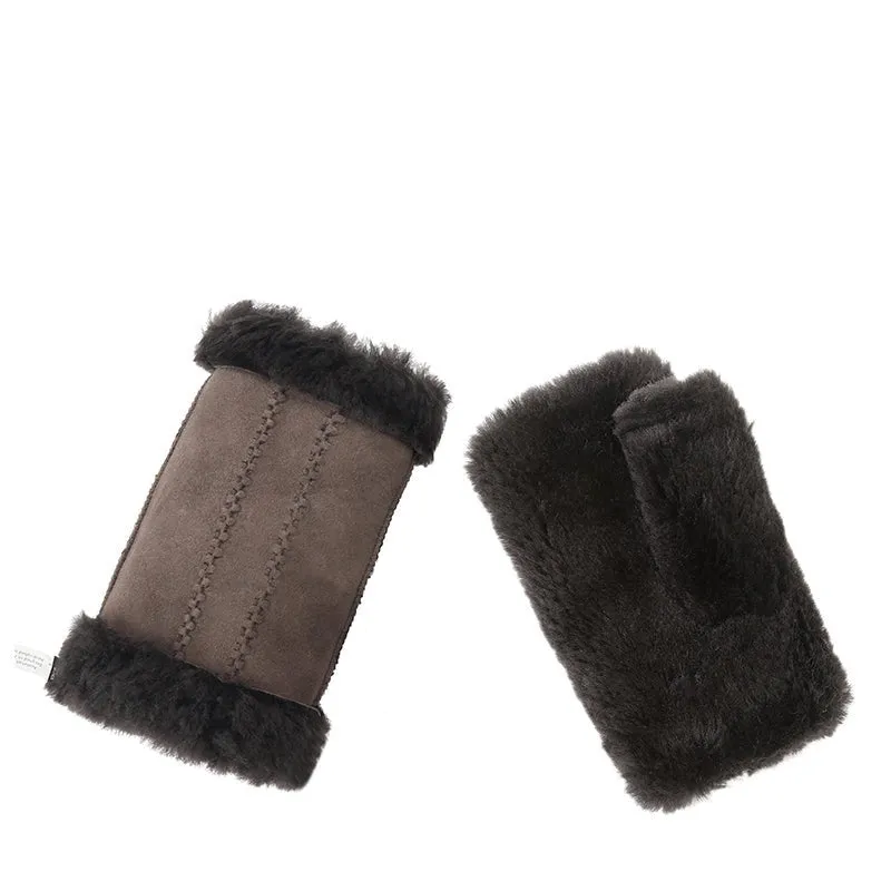 UGG Fluffy Fingerless Wool Mittens