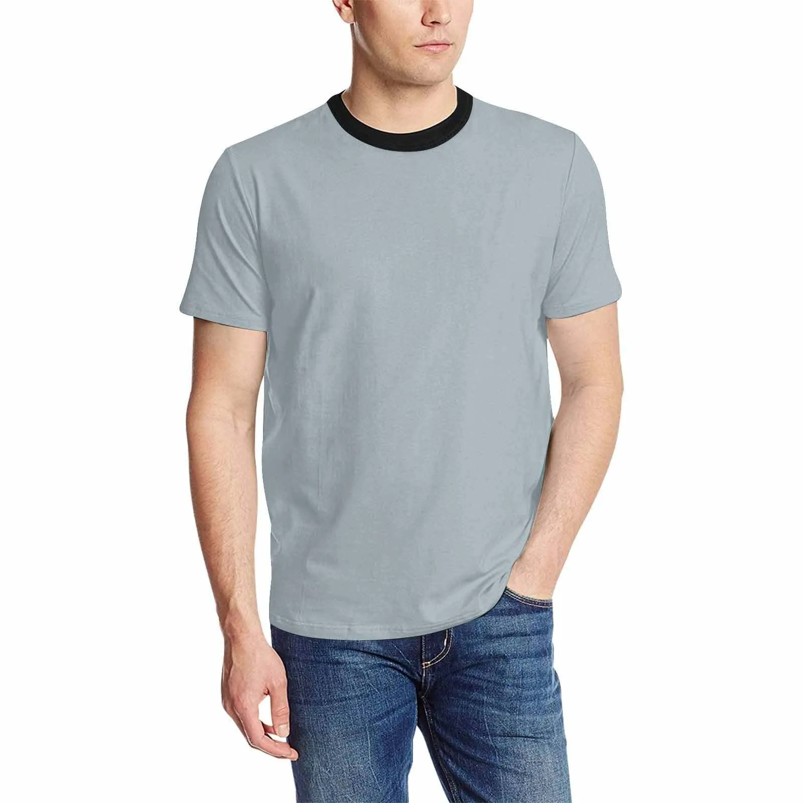 Uniquely You Mens T-Shirt /  Misty Blue Gray     - Short Sleeve Casual Shirt