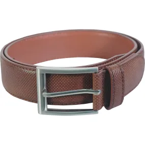 Vangelo Men Classic Dress Belt Cognac Debossed