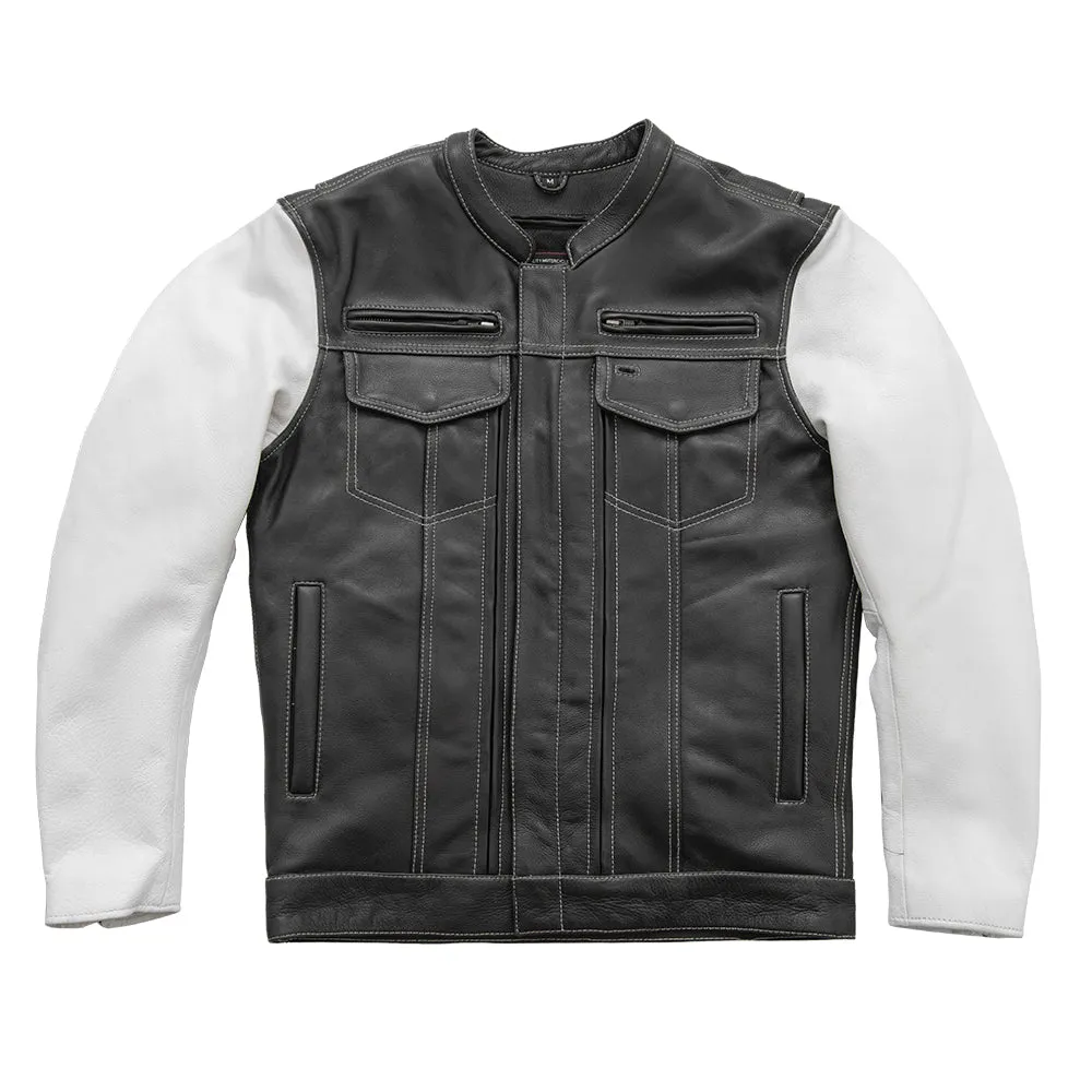 Vincent Men's Cafe Style Leather Jacket