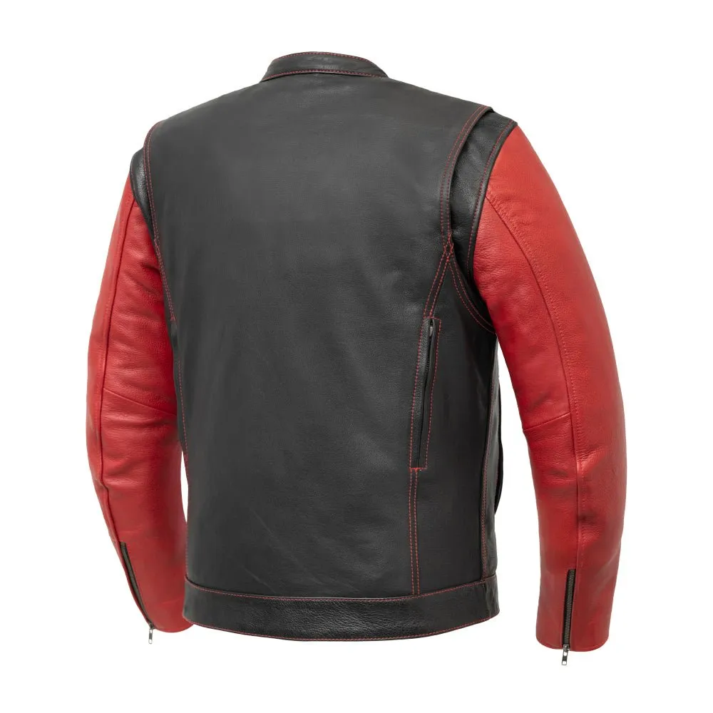 Vincent Men's Cafe Style Leather Jacket