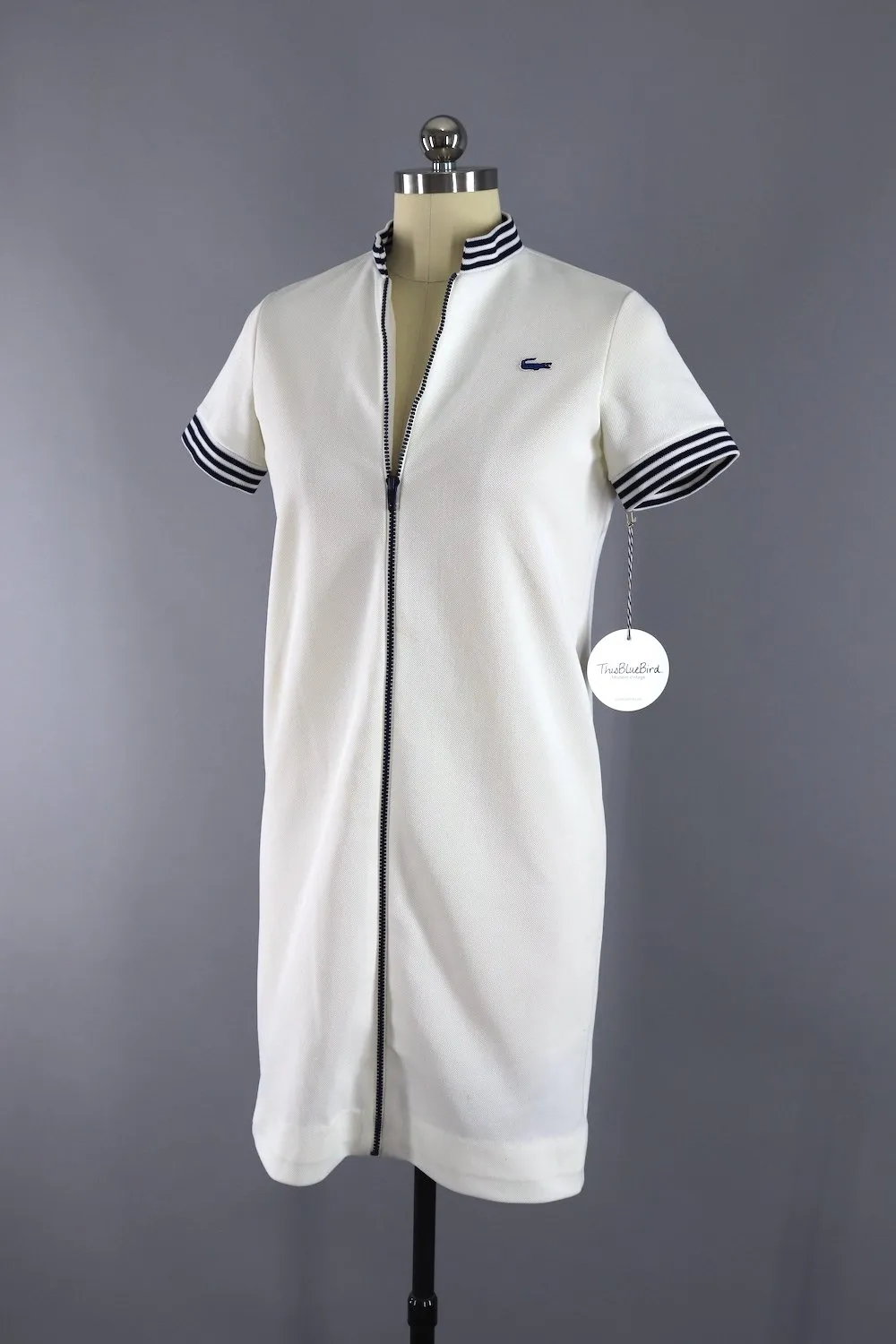 Vintage 1970s Izod Lacoste White Dress