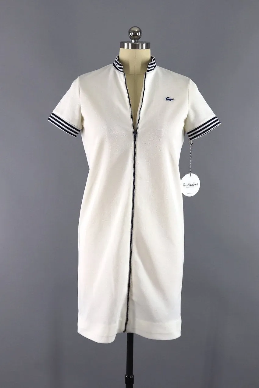 Vintage 1970s Izod Lacoste White Dress