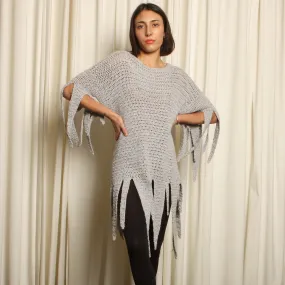Vintage 70's Fiber Art Crochet Fringe Dress