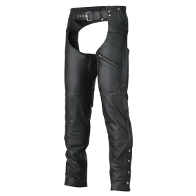 VL804S Zip-Out Insulated Pant Style Zipper Pocket Leather Chaps