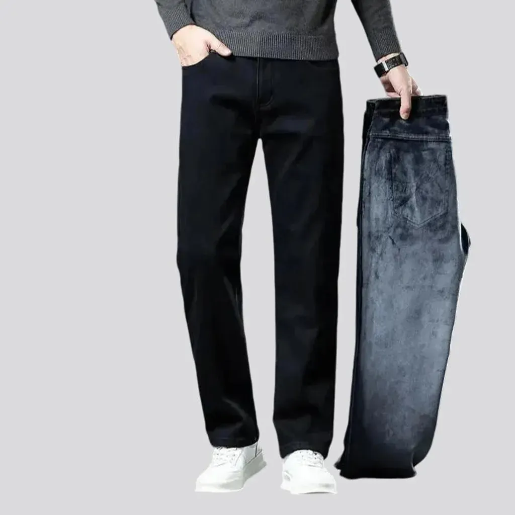 Warm mid rise tapered men's jeans