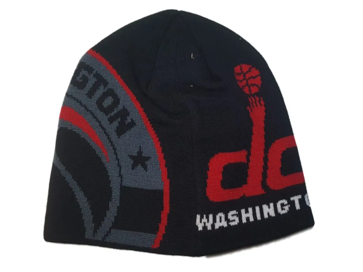 Washington Wizards Adidas Black and Gray Acrylic Knit Skull Beanie Hat Cap