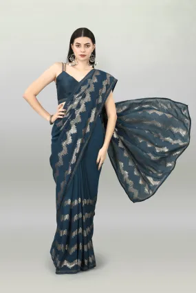 Women Party Wear Sequence Worked Pastel Colour Heavy Georgette Saree Collection