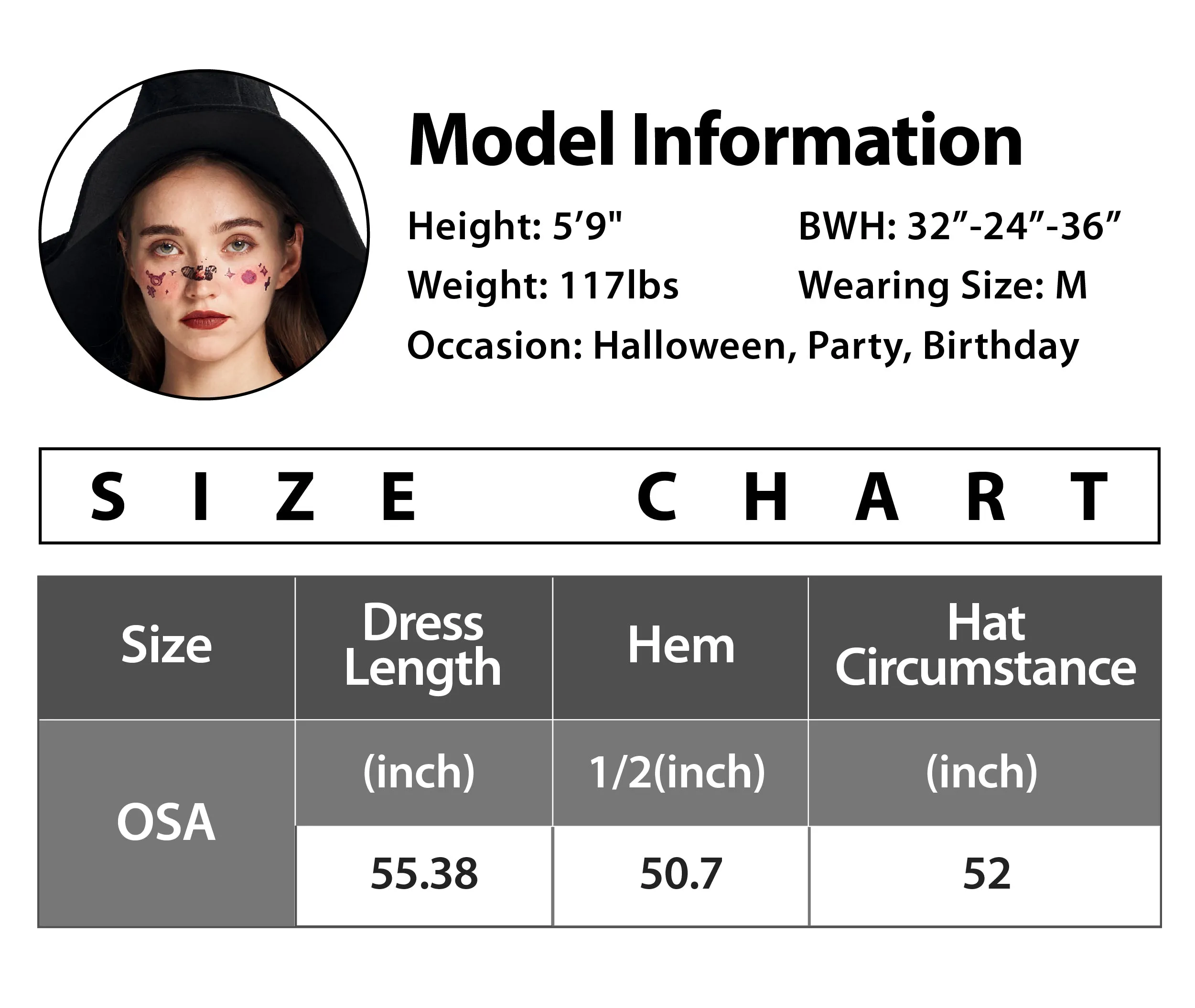 Women Witch Cape Hat Set Halloween Costume