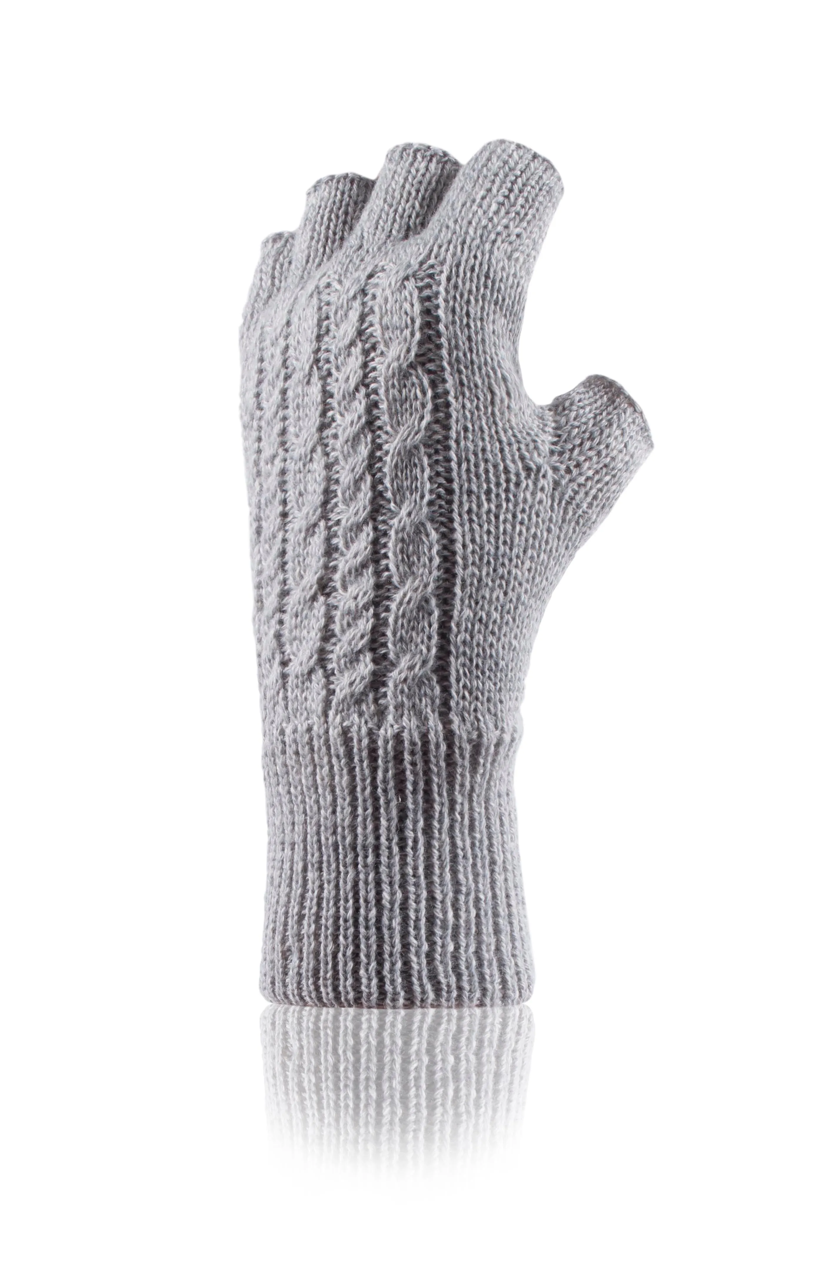 Women's Ayla Solid Cable Knit Fingerless Gloves