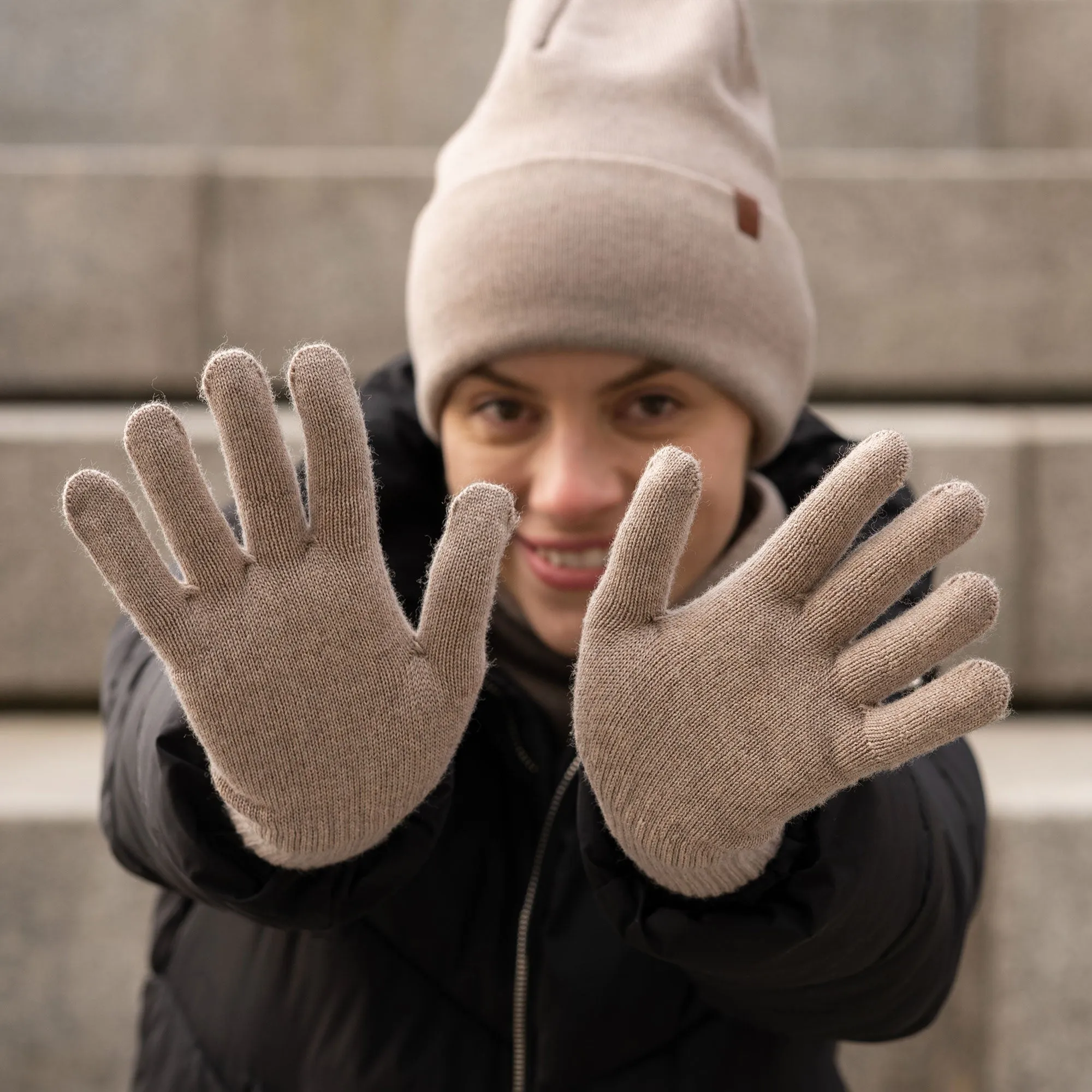 Women's Knit Beanie & Gloves 2-Piece